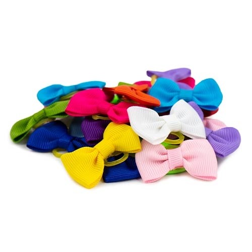 IBÁÑEZ® Haarschleifen unifarben (50 Stück farbig sortiert)