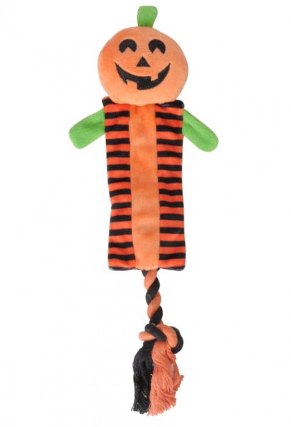CAMON® Halloween Knister-Hundespielzeug mit Quitscher und Seil