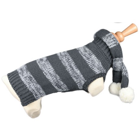 Doogy!® Hundepullover mit Schal &quot;Fantaisie&quot; (grau)