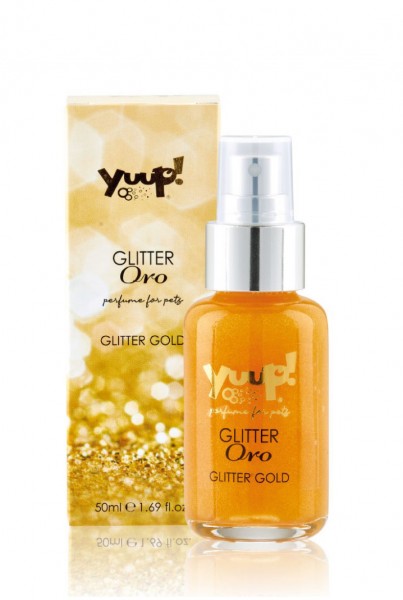 Yuup!® FASHION Glitter-Hundeparfüm &quot;Oro&quot; mit goldfarbenen Glitzerpartikeln
