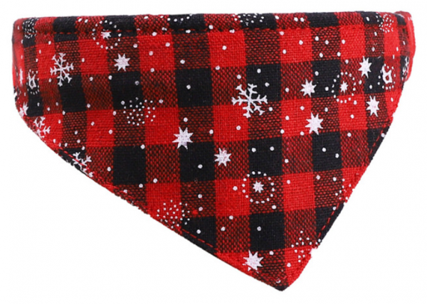 Bellfidel® Hunde-Weihnachtshalsband mit Dreieckstuch (rot/schwarz)