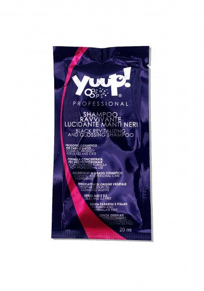 Yuup!® Probesachet: Professionelles Glanz-Hundeshampoo für dunkles und schwarzes Fell